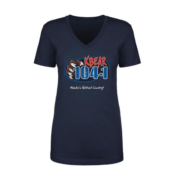 KBEAR LOGO - LADIES S/S V-NECK TEE - NAVY BLUE Thumbnail