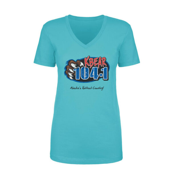 KBEAR LOGO - LADIES S/S V-NECK TEE - TAHITI BLUE Thumbnail