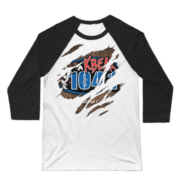 KBEAR RIPPED - 3/4 SLEEVE BASEBALL TEE - WHITE/BLACK Thumbnail
